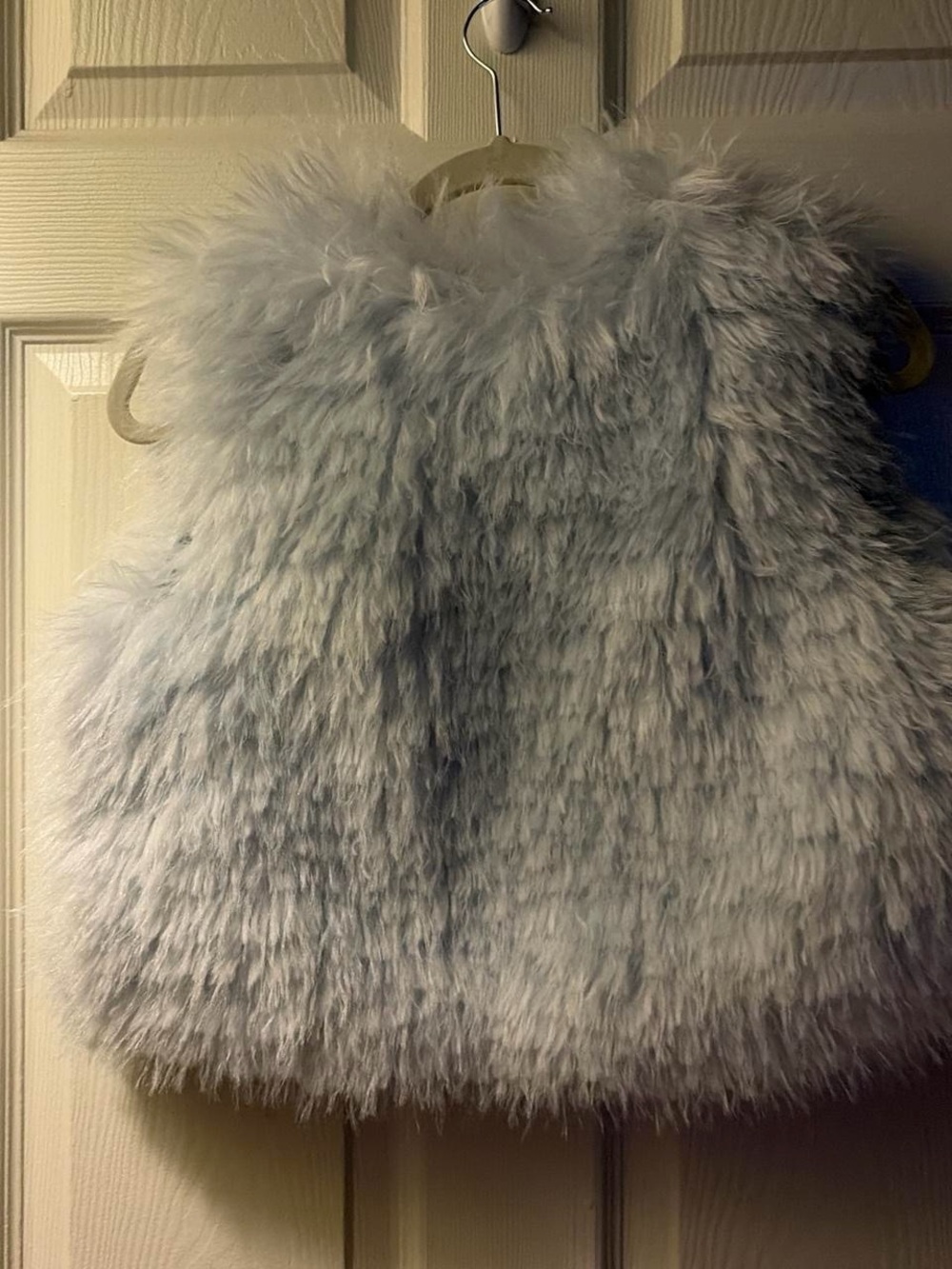 AKIRA Light Blue Faux Fur Trim Vest - Picture 3 of 3